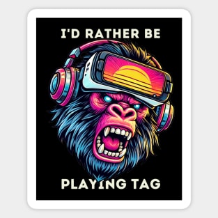 Funny Gorilla VR Playing Tag Boys Adult Gorilla VR Gamer Magnet